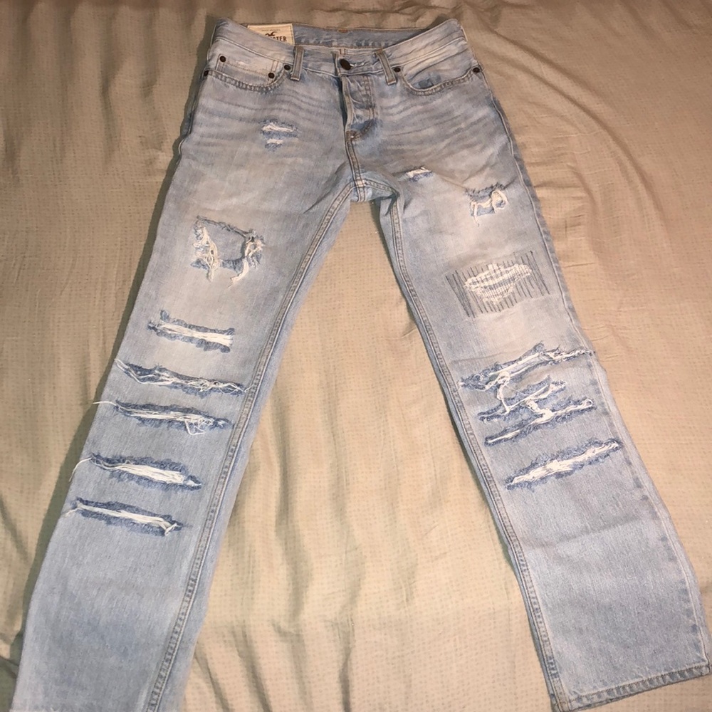 Hollister Distressed Light Blue Jeans